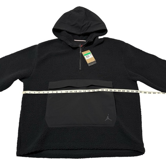 Air Jordan Flight High Pile Fleece 1/2 Zip Pullover Hoodie Men XL FV7452-010 New - Picture 4 of 7